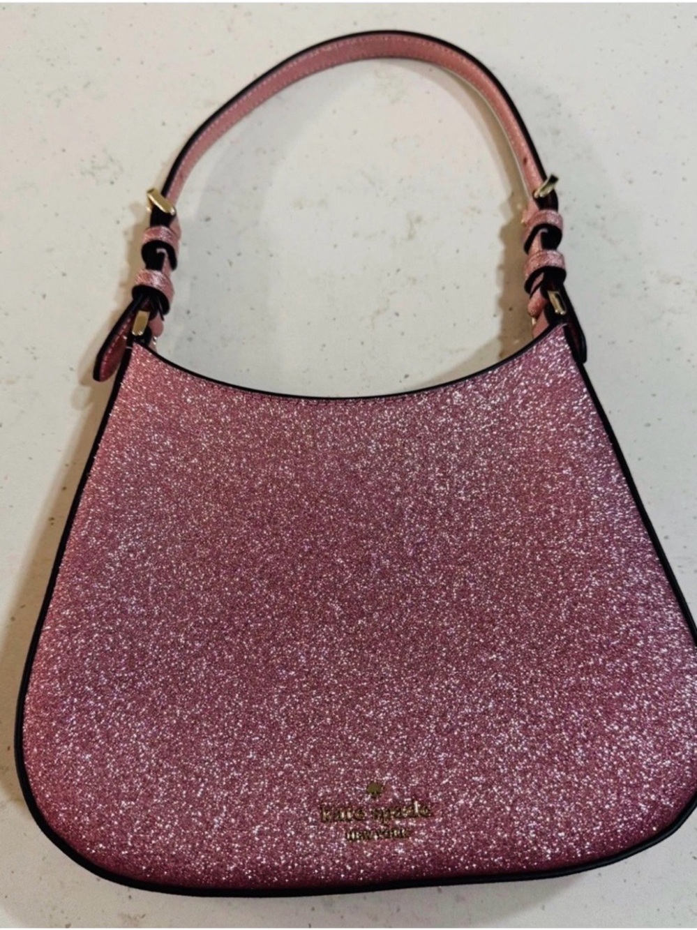 kate spade Pink Glitter Shoulder Bag with Top Handle - Picture 2 of 12